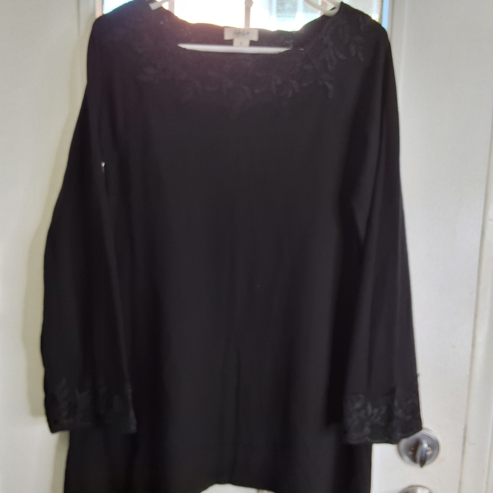 Elegant Black Lace Trim Top